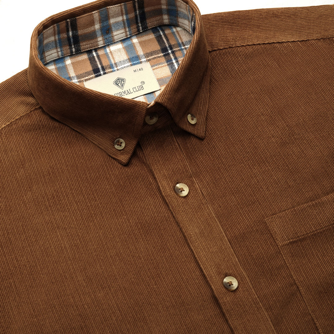 Cruise Corduroy Shirt In Tan - Image 3