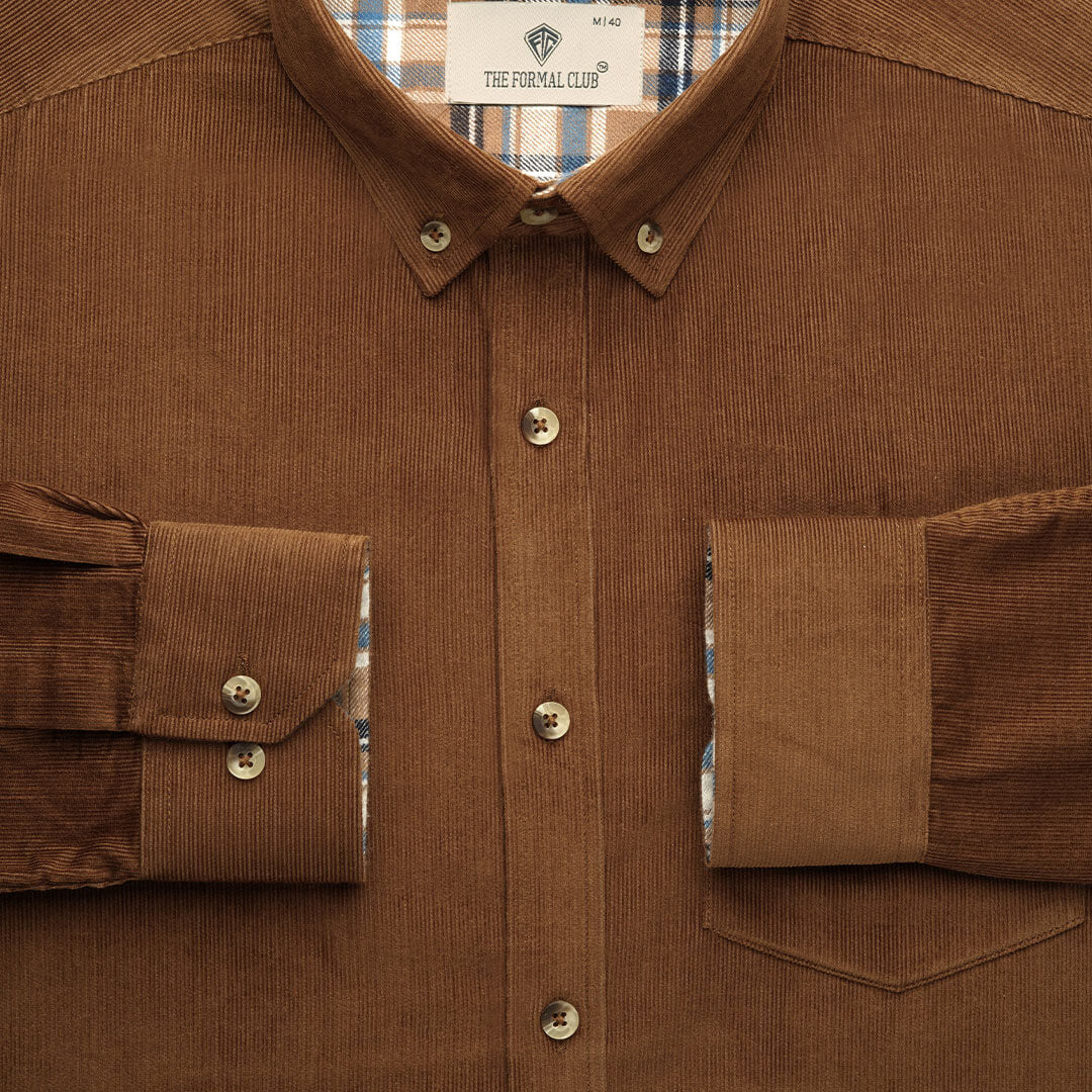 Cruise Corduroy Shirt In Tan - Image 4