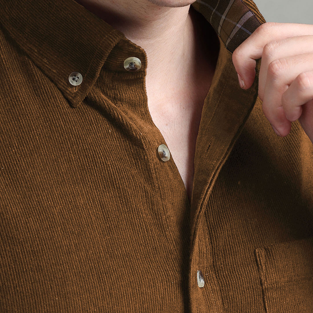 Cruise Corduroy Shirt In Tan - Image 7