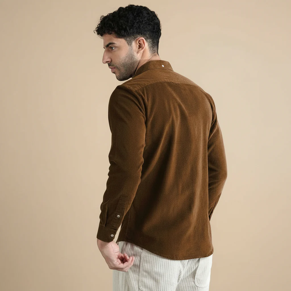 Cruise Corduroy Shirt In Tan - Image 8