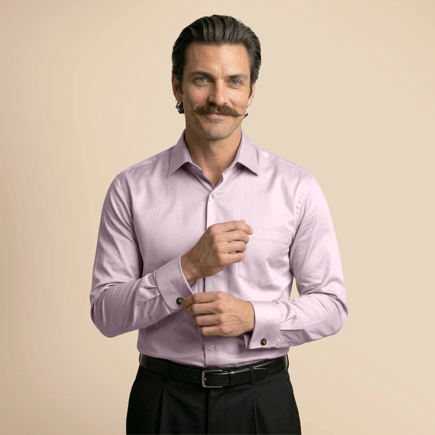 French Cuff Giza Cotton Shirt In Dusty Rose - Image 8