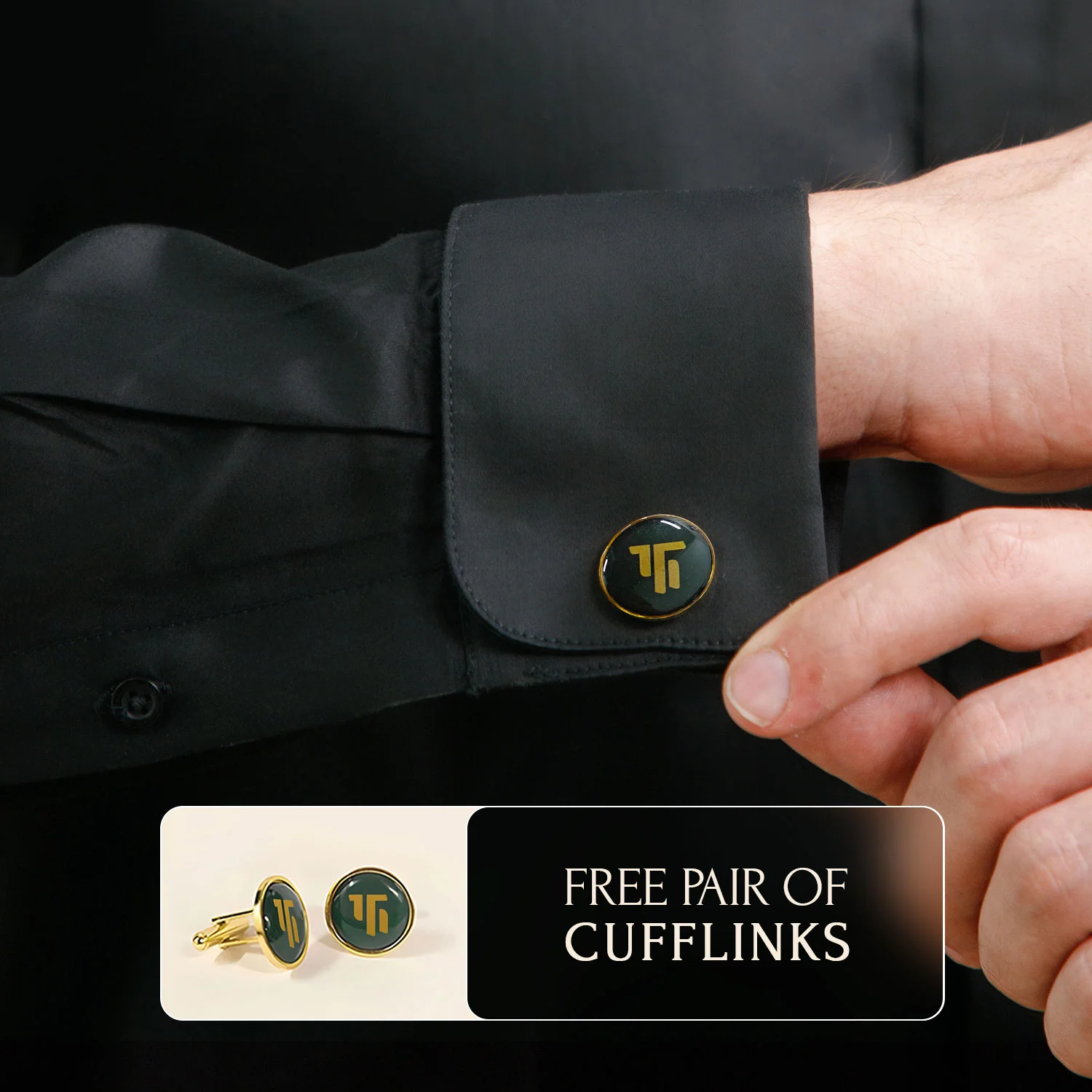 French Cuff Giza Cotton Shirt In Raven - Image 4