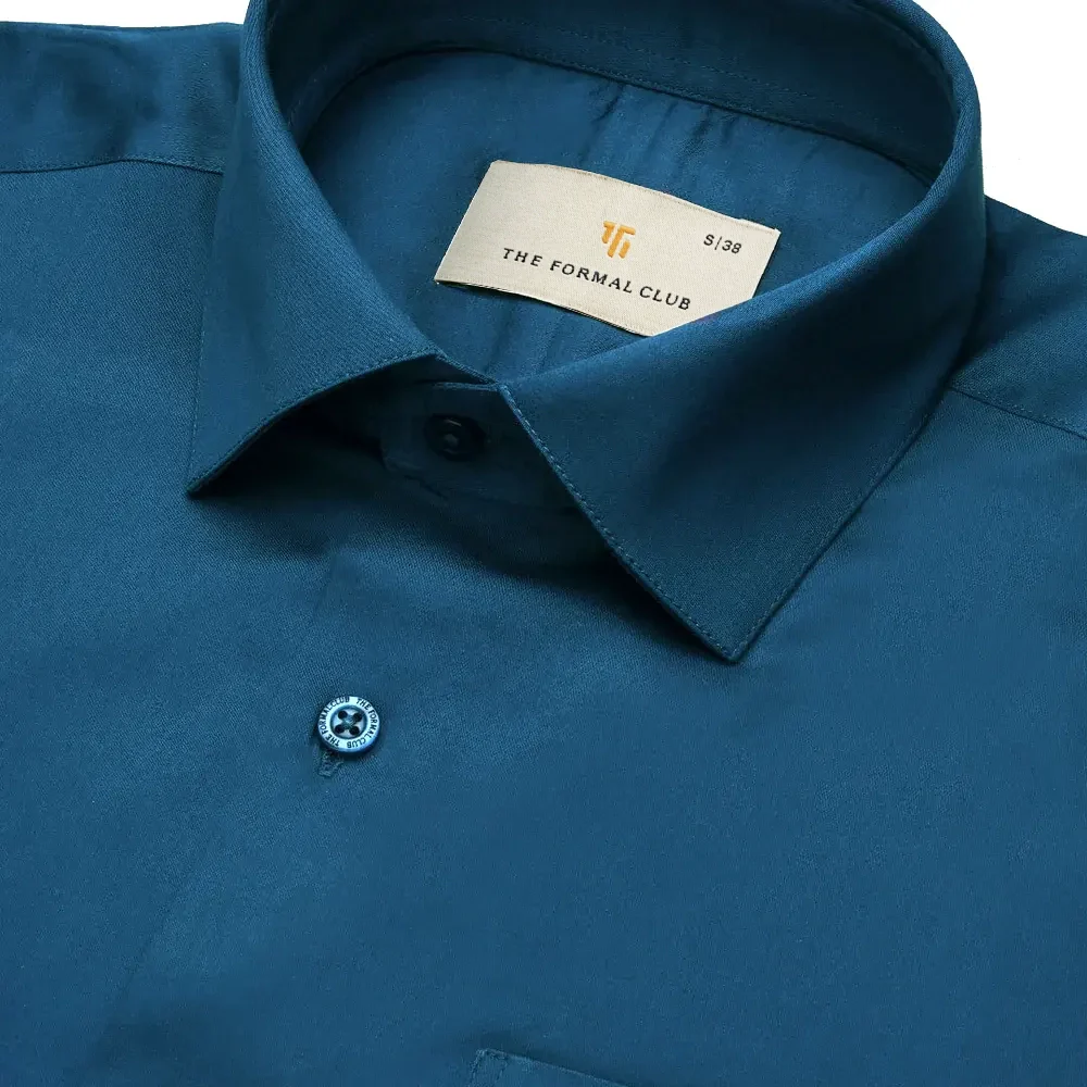 French Cuff Giza Cotton Shirt In Slate Blue - Image 4