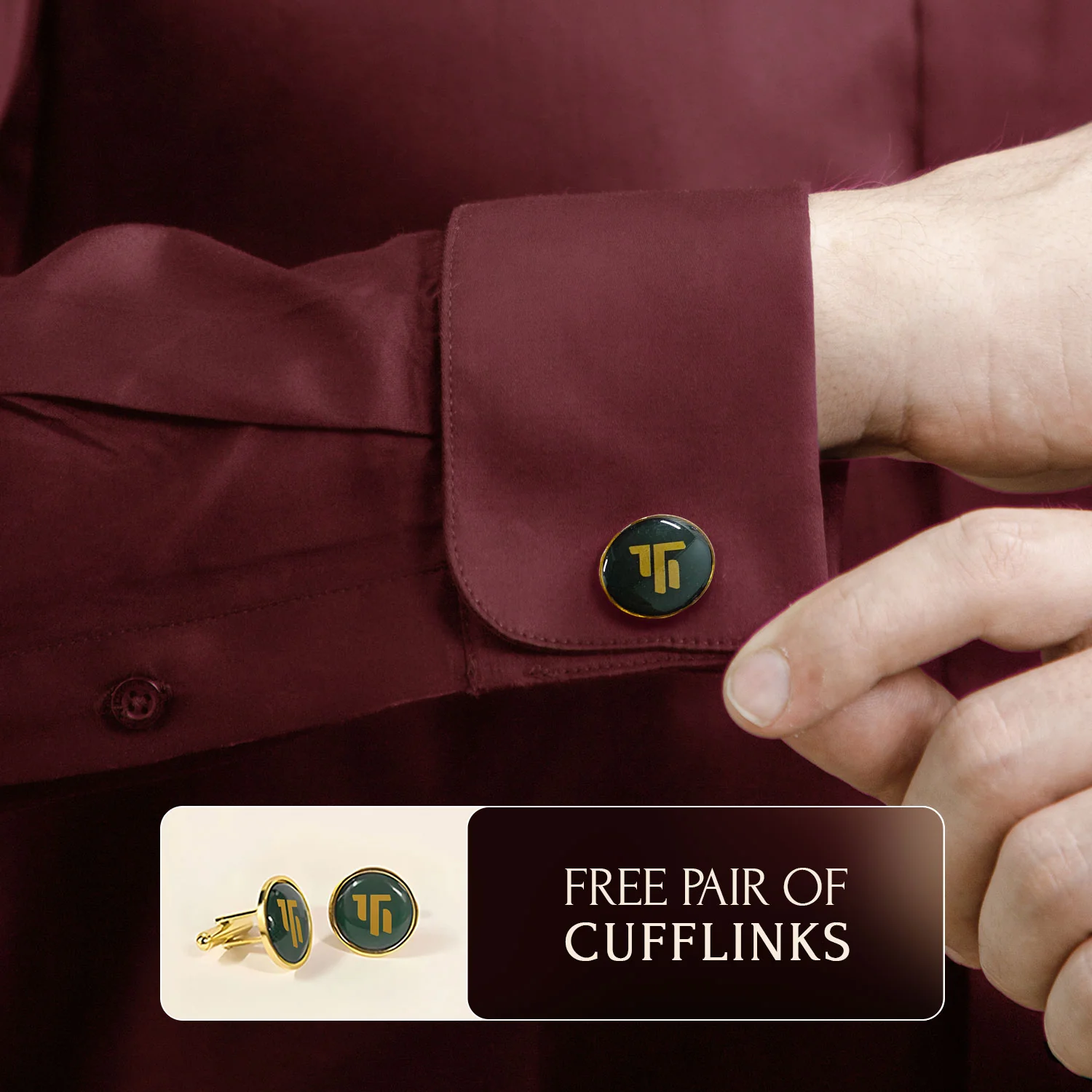 French Cuff Giza Cotton Shirt In Wineberry - Image 4