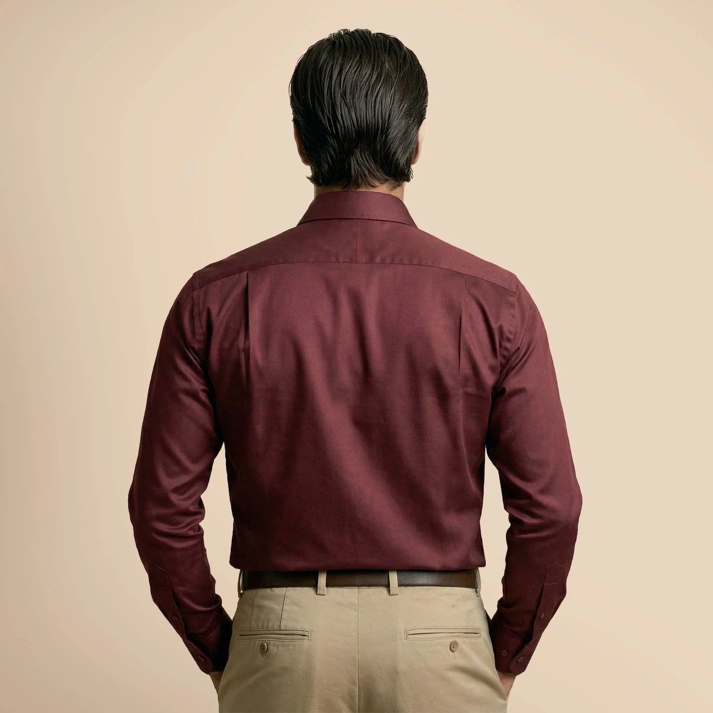 French Cuff Giza Cotton Shirt In Wineberry - Image 6