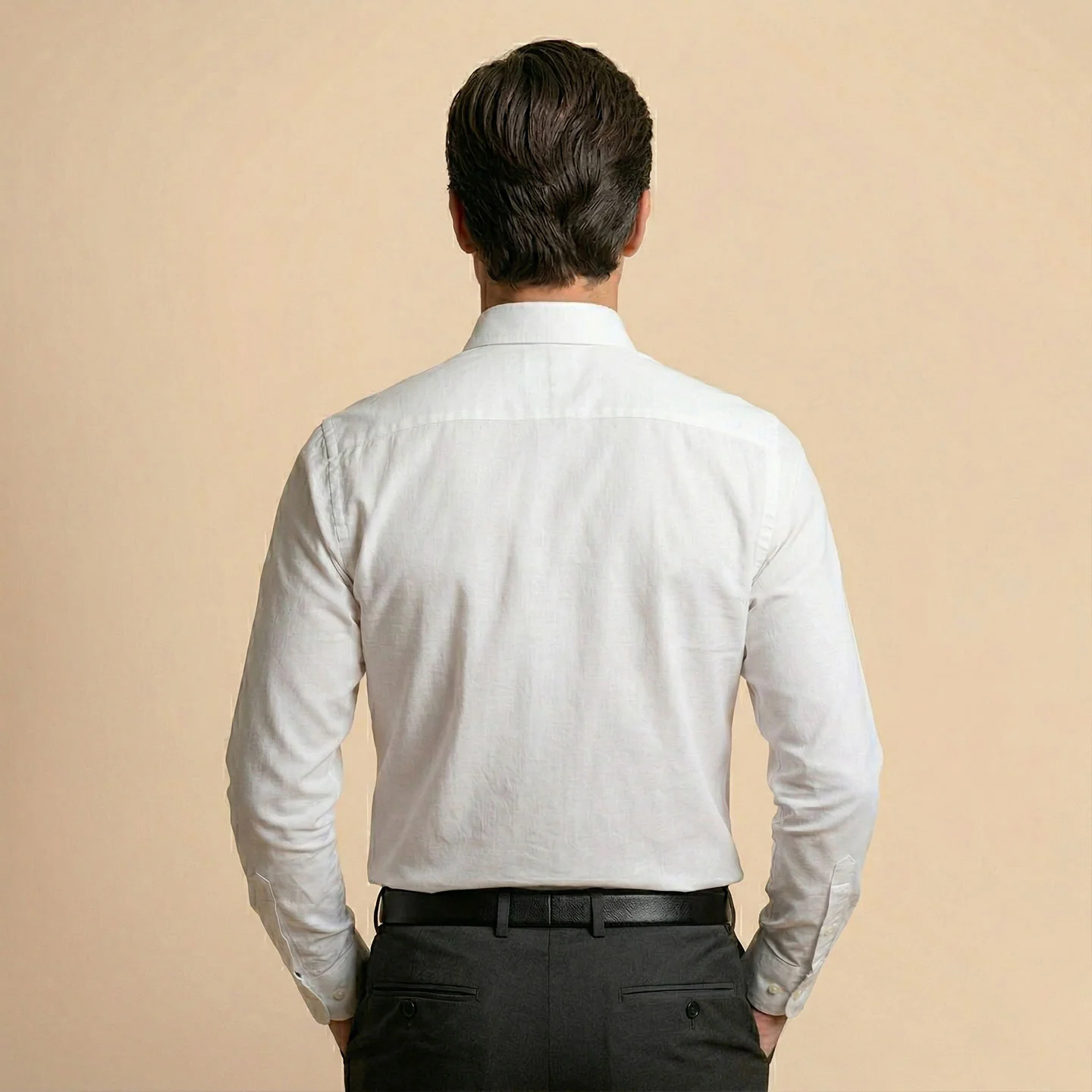 Hampstead 2 Ply Giza Cotton Shirt in Pearl White - Image 4