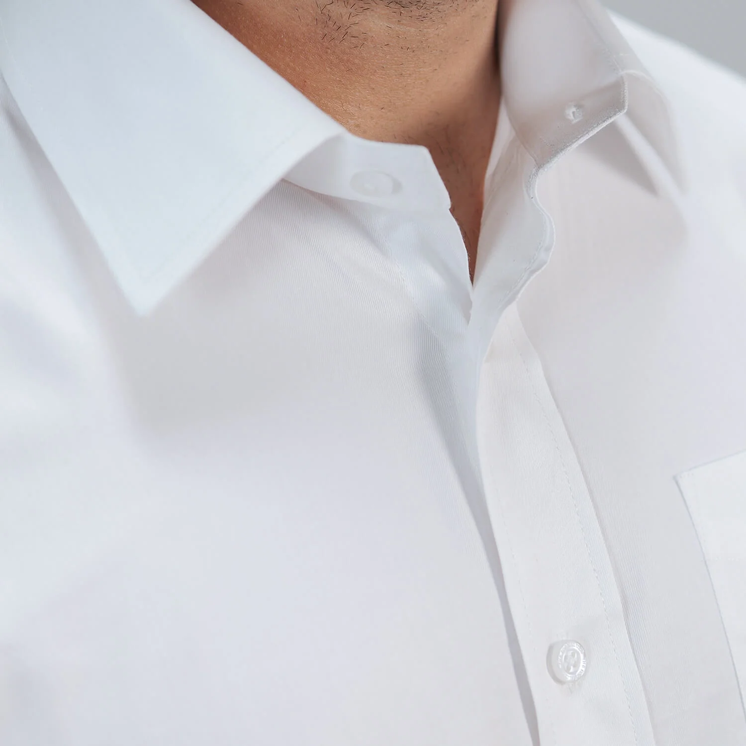 Hampstead 2 Ply Giza Cotton Shirt in Pearl White - Image 6