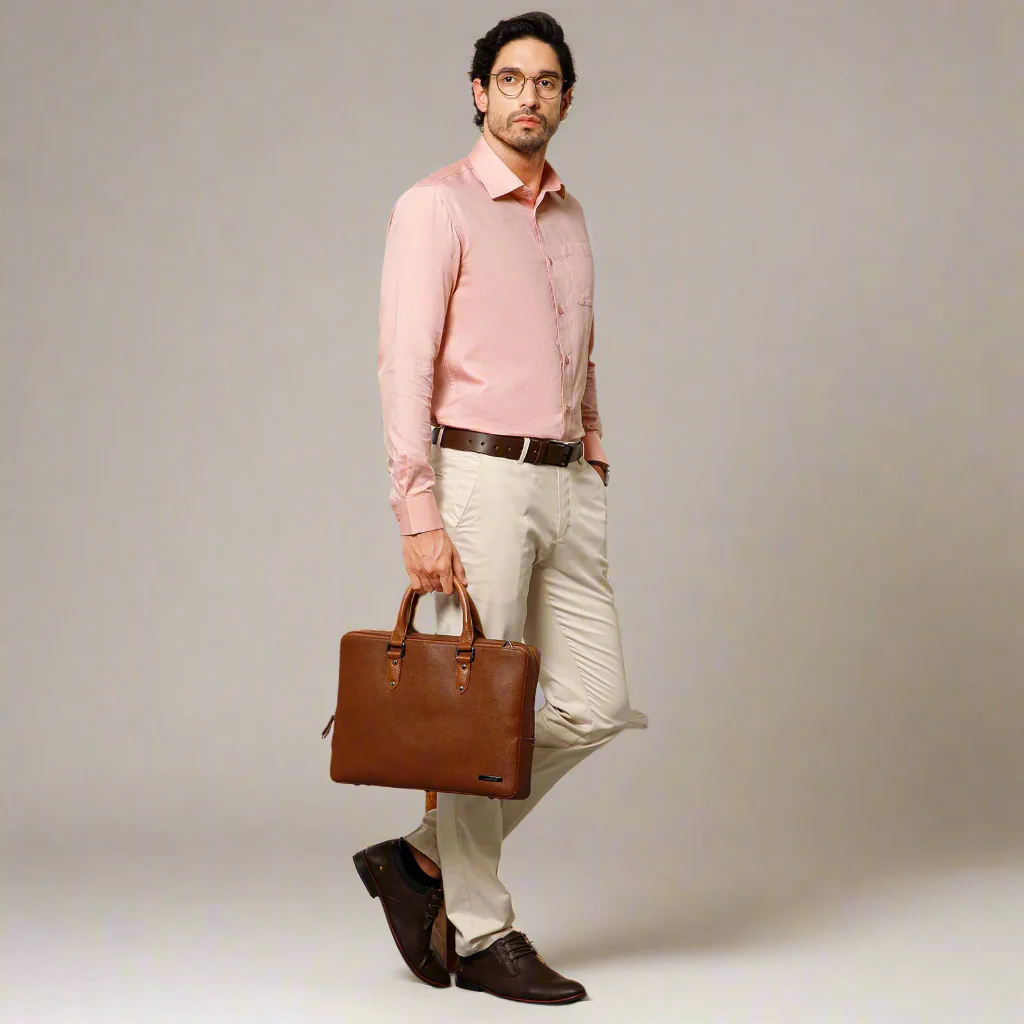 Imperial Herringbone 2 Ply Giza Shirt In Flamingo - Image 8