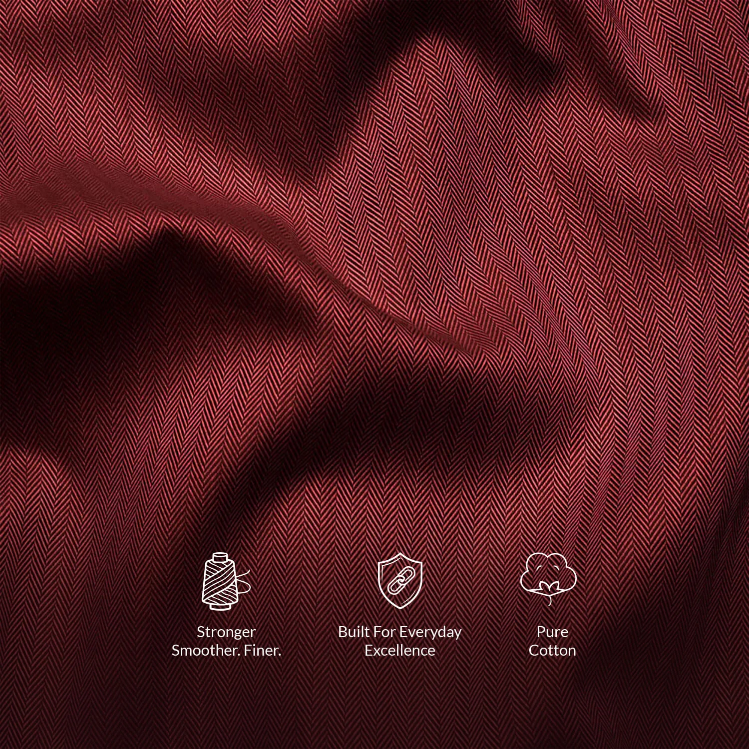 Imperial Herringbone 2 Ply Giza Shirt In Ruby - Image 2