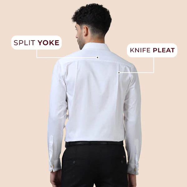 Keneth White Shirt with Signature Concealed  Placket & French Cuff - Image 6