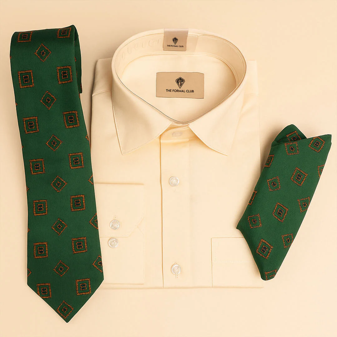 Regal Box Handmade Tie & Pocket Square in Emerald - Image 3