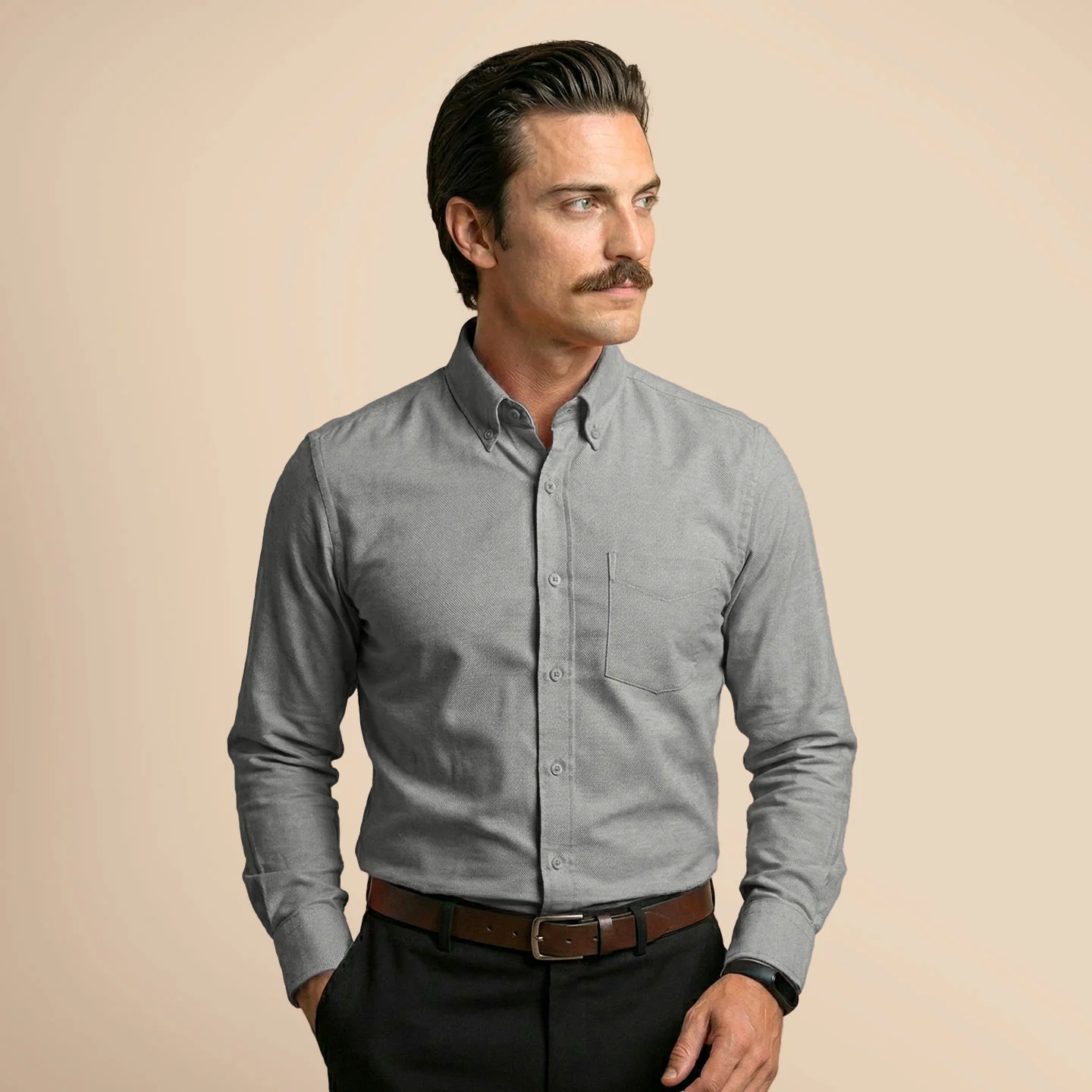 Regal Oxford Solid shirt in Ash Grey - Image 8