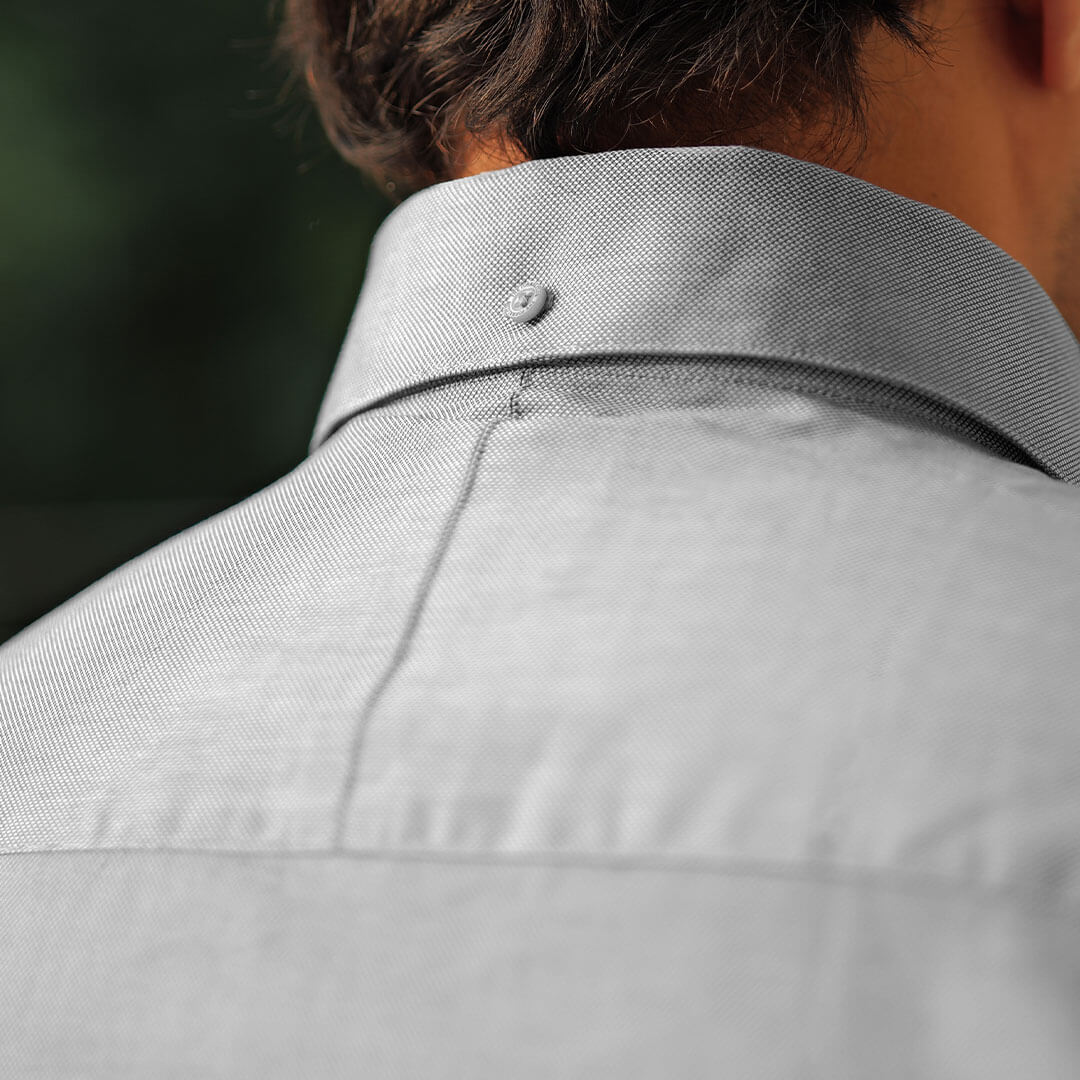 Royal Oxford Dobby Shirt in Dove Grey - Image 4