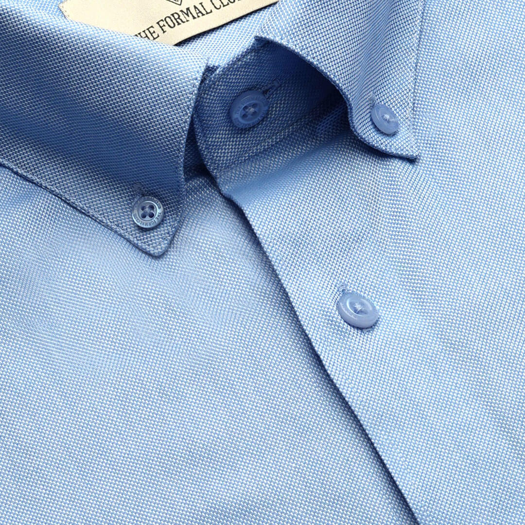 Royal Oxford Dobby Shirt in Maya Blue - Image 3