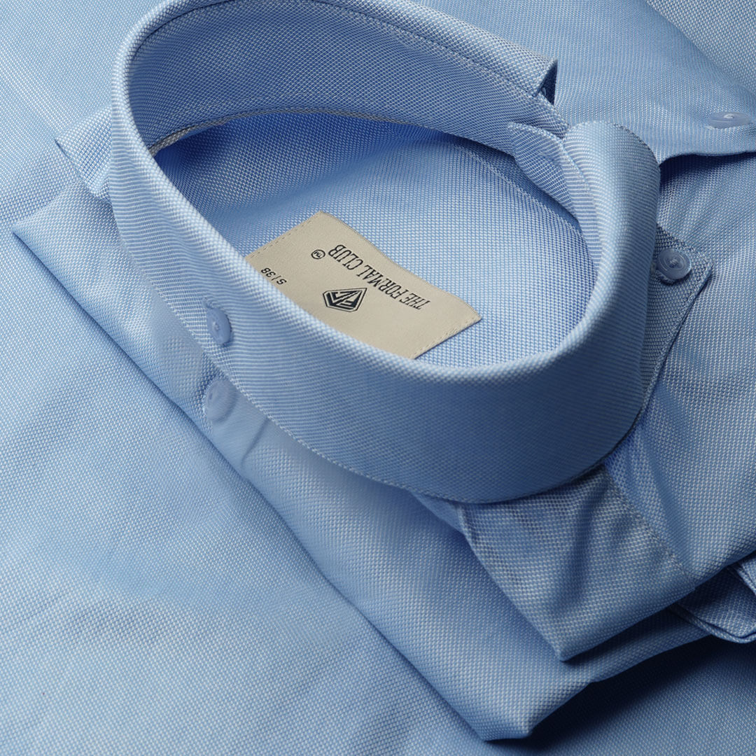 Royal Oxford Dobby Shirt in Maya Blue - Image 4