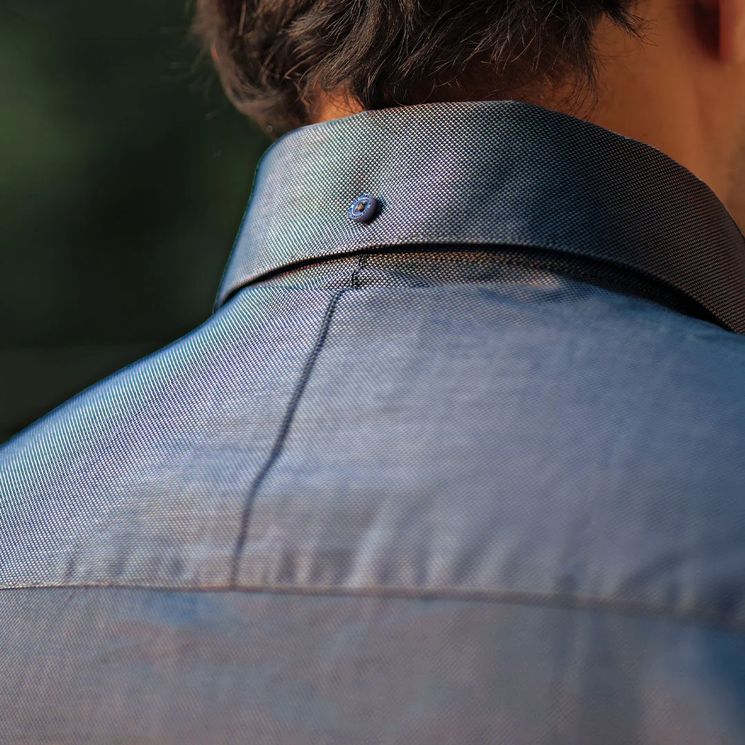 Royal Oxford Dobby Shirt in Midnight Blue - Image 4