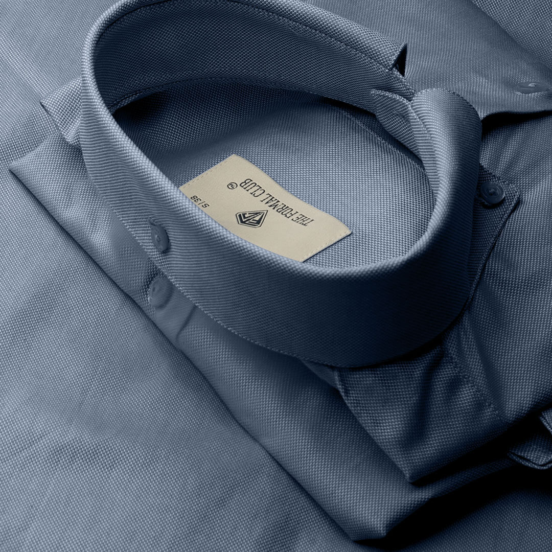 Royal Oxford Dobby Shirt in Midnight Blue - Image 5