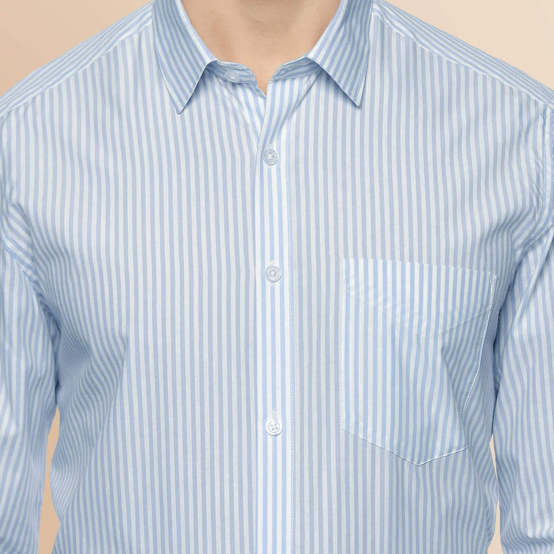 Skyline Stripe Full Sleeves Shirt In Sky Blue - Image 3