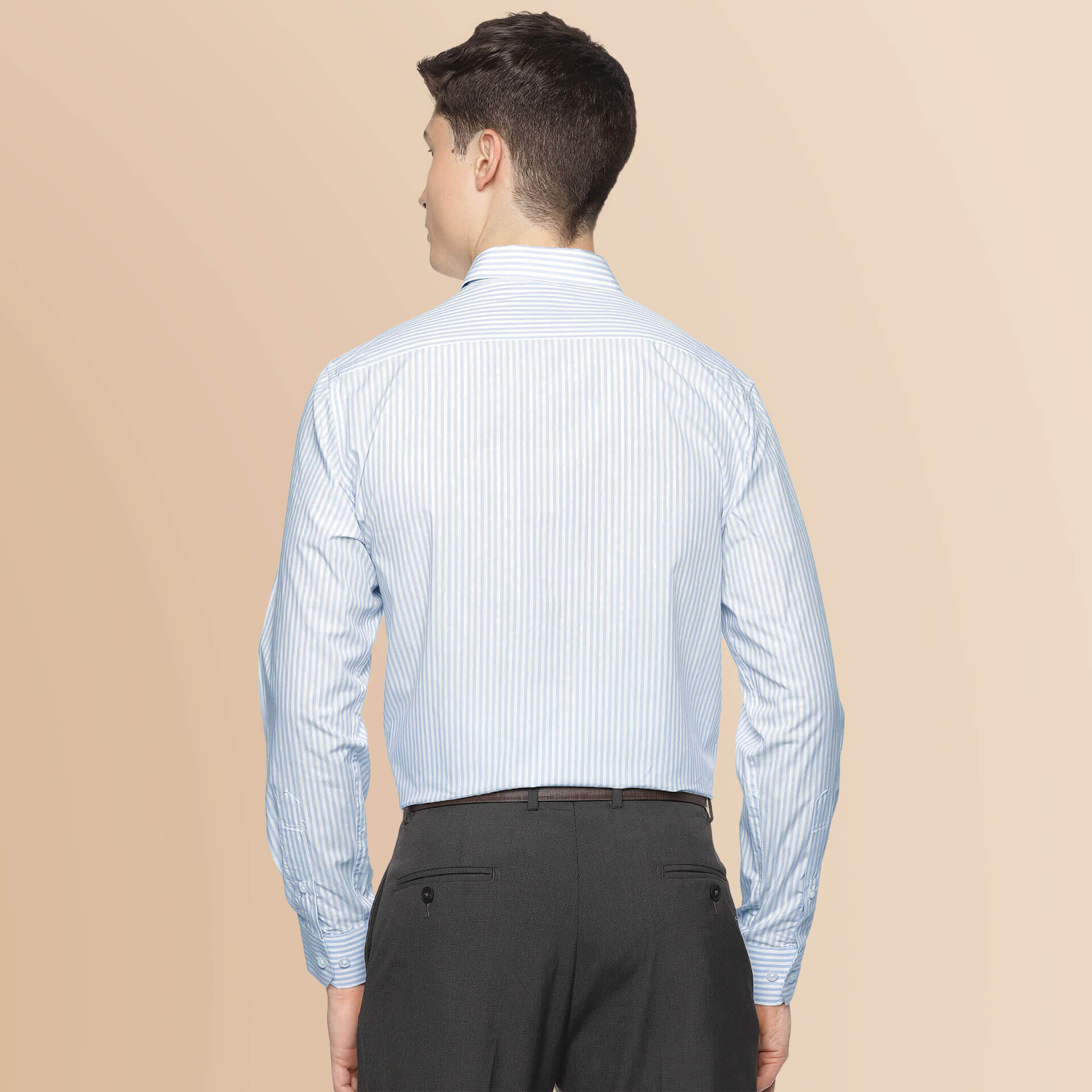 Skyline Stripe Full Sleeves Shirt In Sky Blue - Image 4