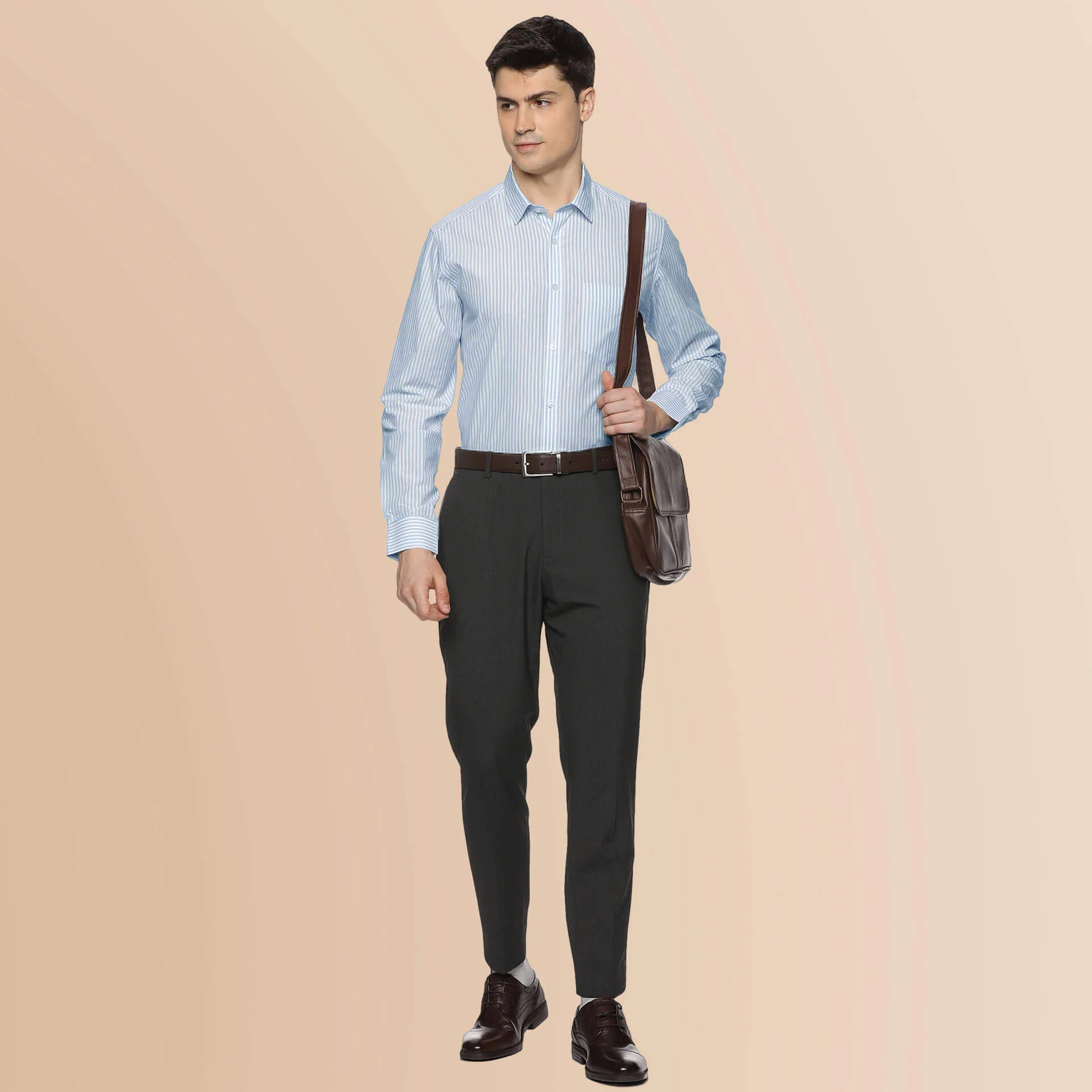 Skyline Stripe Full Sleeves Shirt In Sky Blue - Image 5