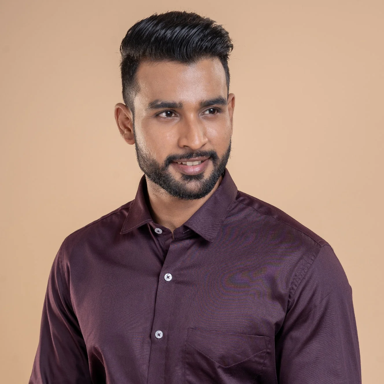 Swiss Finish Giza Cotton Shirt In Burgundy - Image 3