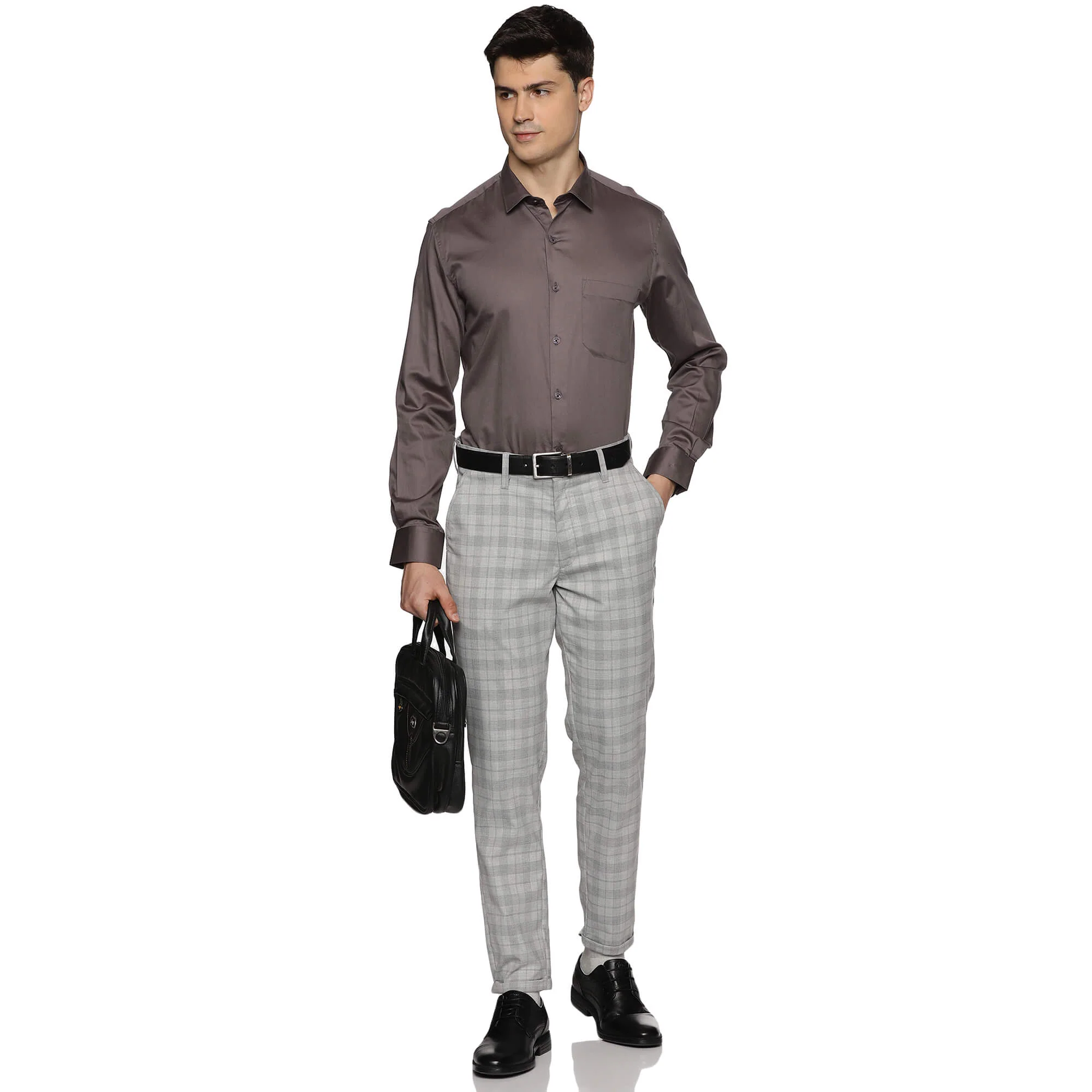 Swiss Finish Giza Cotton Shirt In Dark steel - Image 5