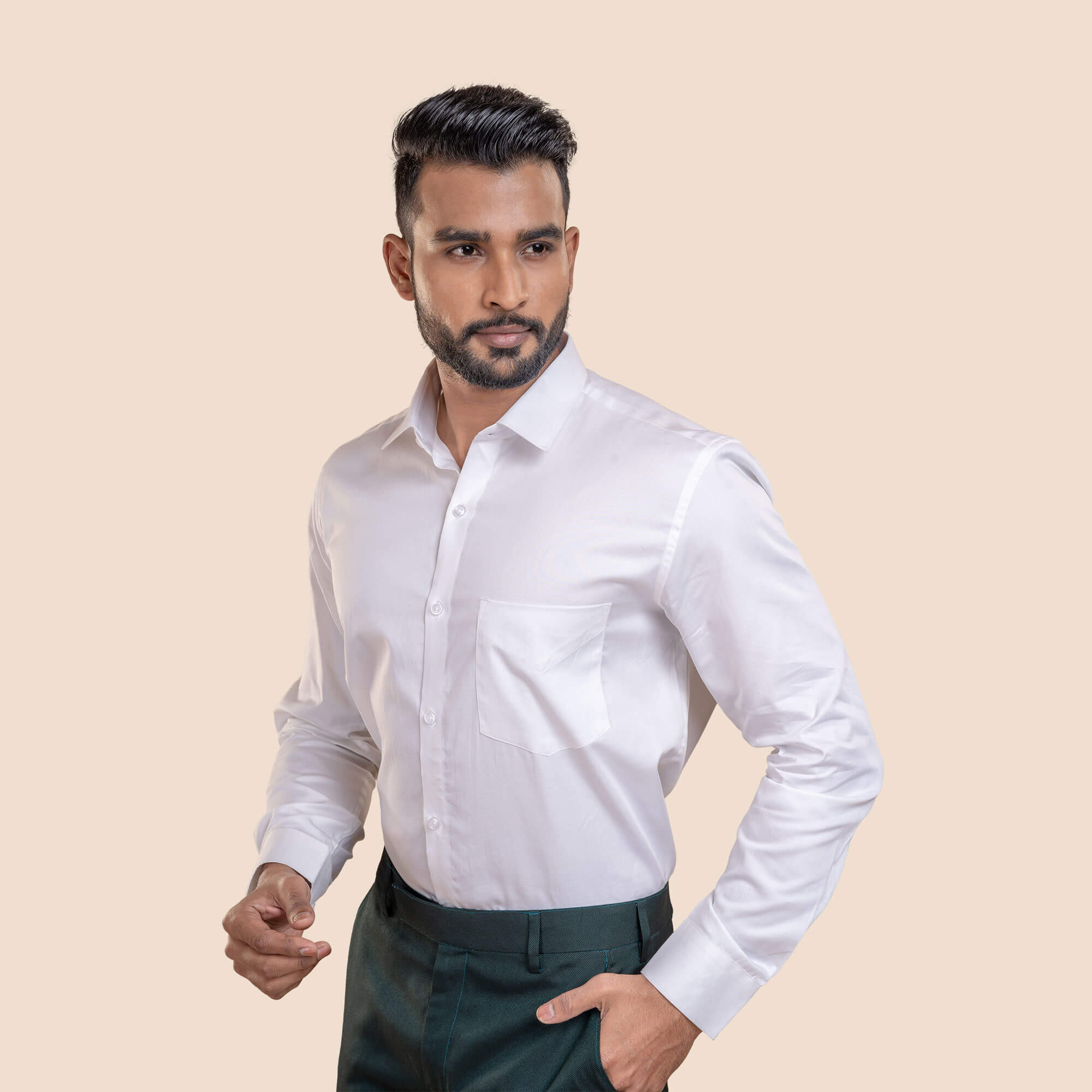 Swiss Finish Giza Cotton Shirt In White - Image 3