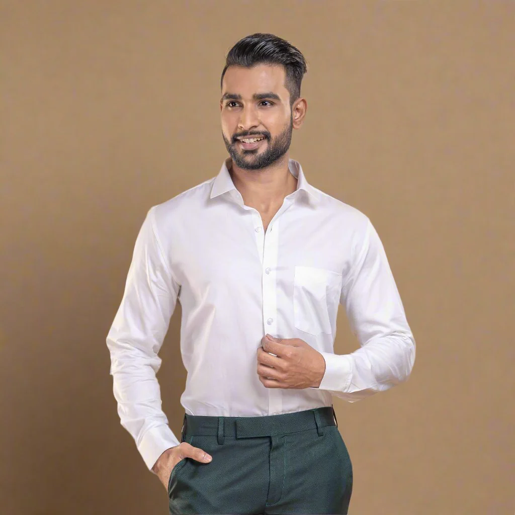 Swiss Finish Giza Cotton Shirt In White - Image 8