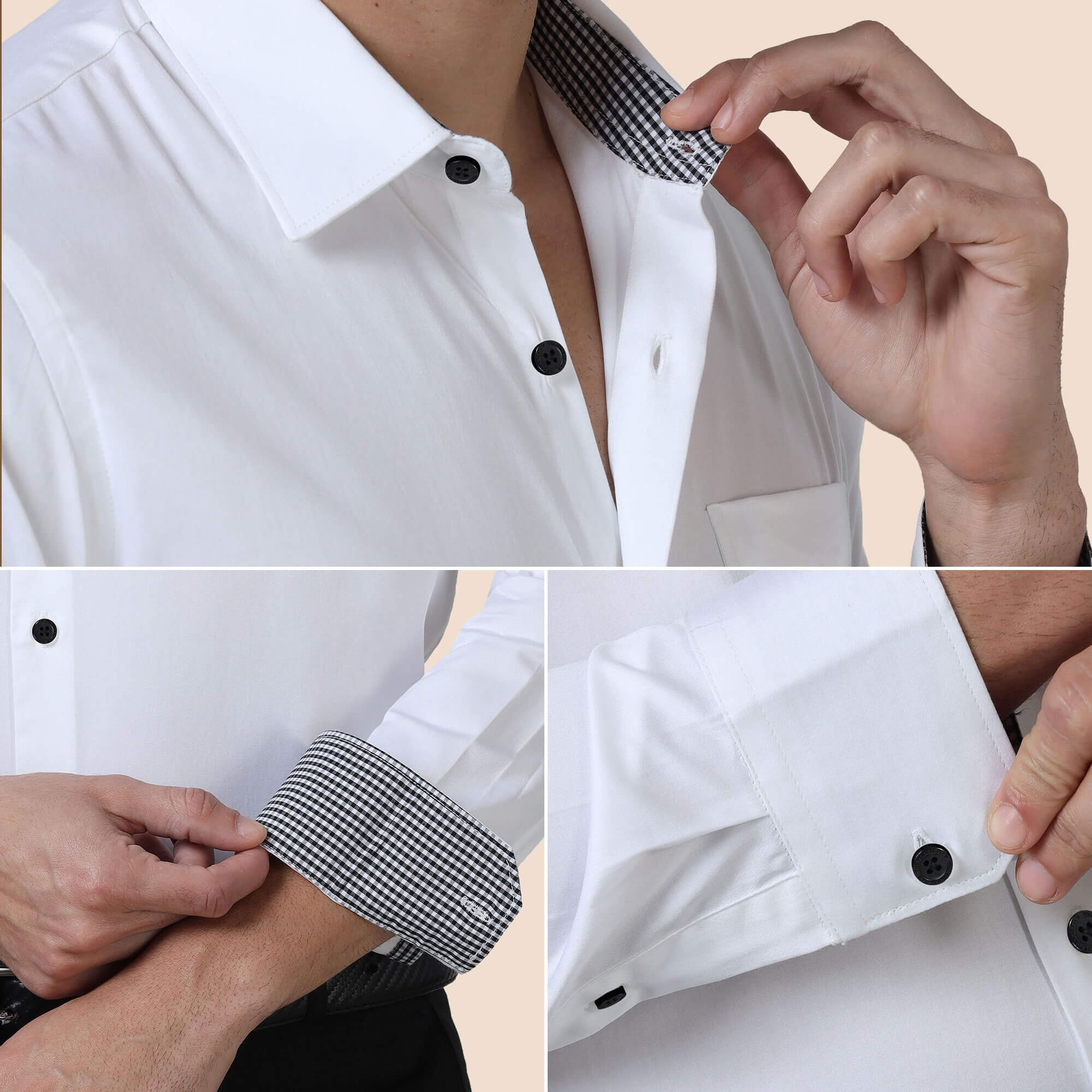 Vintage White Shirt With Black Buttons - Image 5