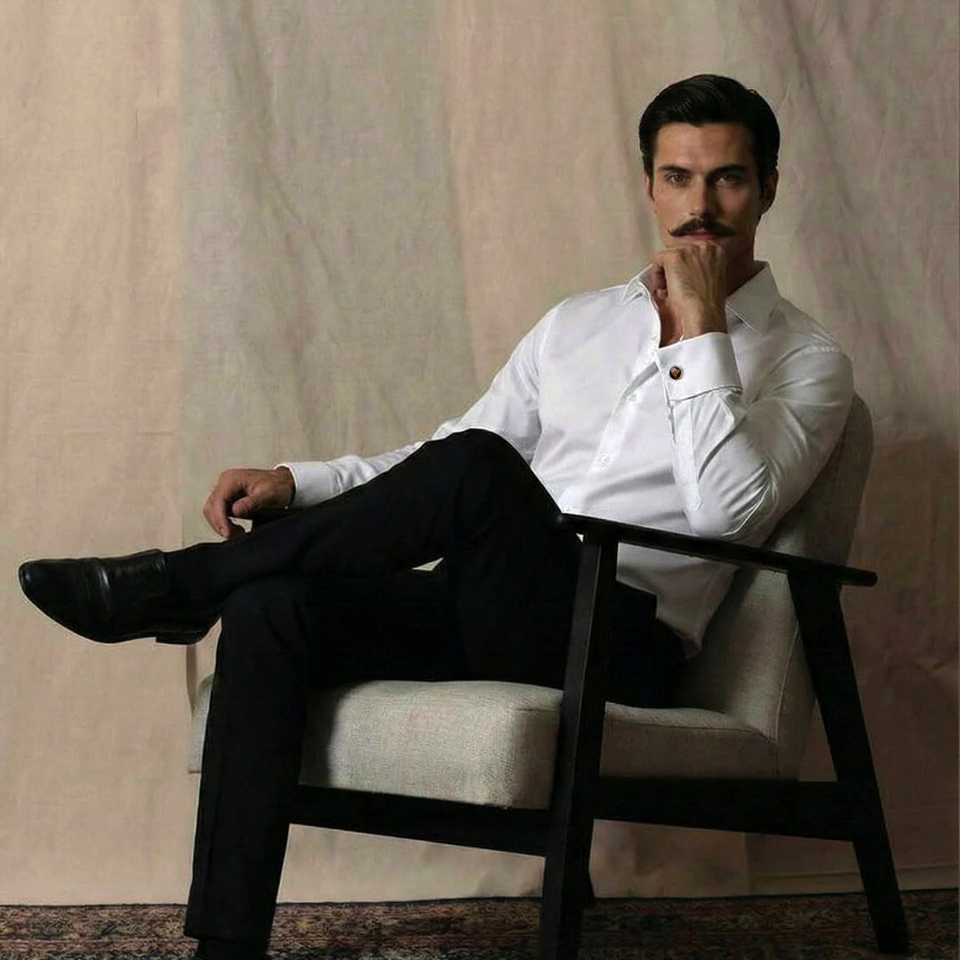Whisper Easy To Iron French Cuff Shirt In Cloud White - Image 5